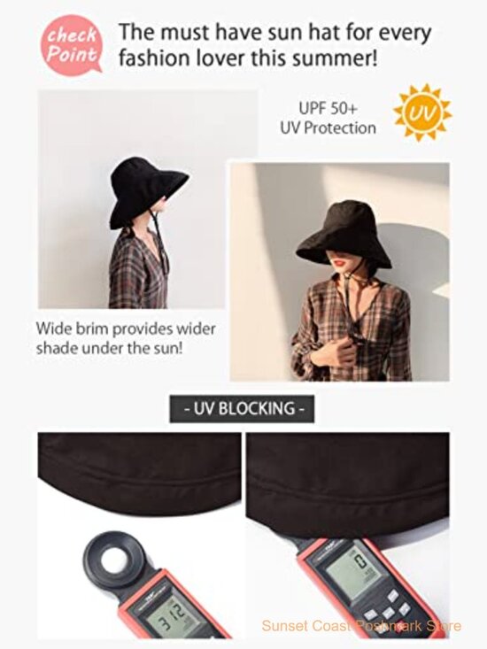 Wide Brim Bucket Sun Hat UPF50+ Foldable Adjustable Travel Beach main image 5
